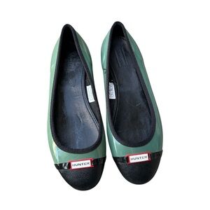 Hunter Two-Tone Black and Teal Boots